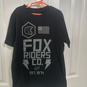 Fox Black Tee with Gray Logo